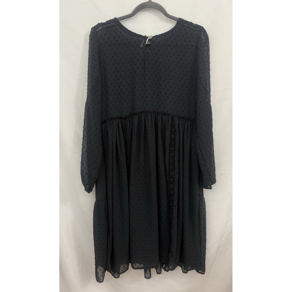 Matilda Jane Dress Black Sheer Swiss‎ Dot Long Sleeve Boho Womens Size M